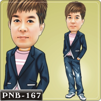 卡通漫畫 帥氣牛仔外套Q版畫 PNB-167